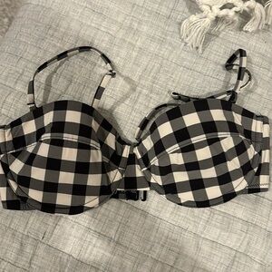 JCrew Checkered Balconette Bikini Top